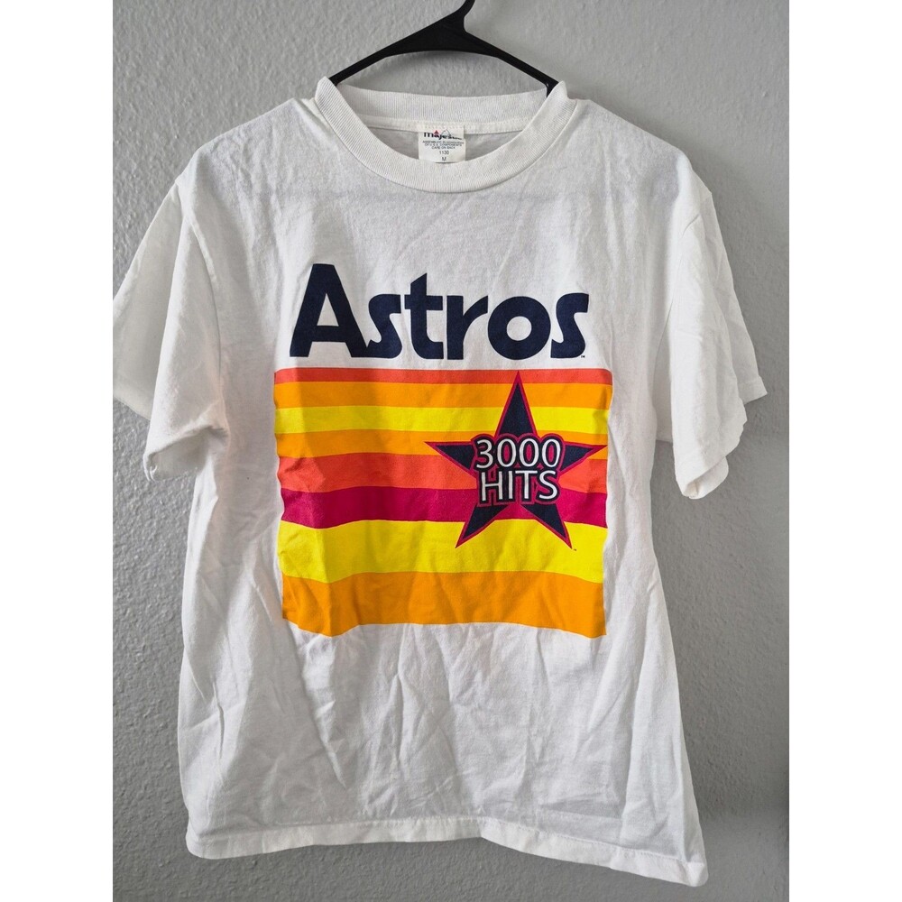 Houston Astros Shirt Mens M White Gildan Craig Biggio 3000 Hits MLB Baseball Tee
